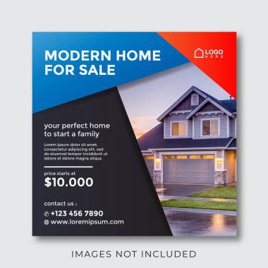 home real estate property square banner for social media