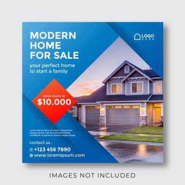 home real estate property square banner for social media