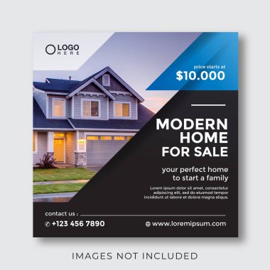 home real estate property square banner for social media