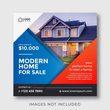 home real estate property square banner for social media