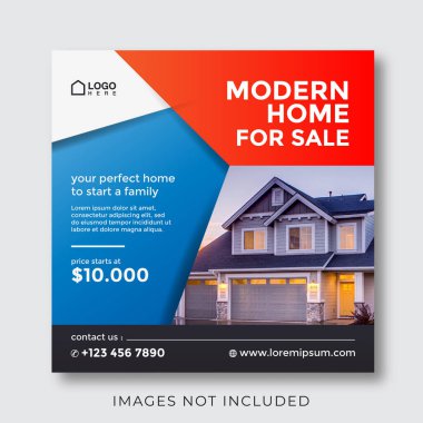 home real estate property square banner for social media