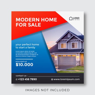 home real estate property square banner for social media