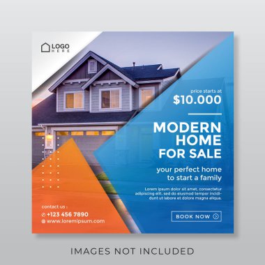 home real estate property square banner for social media