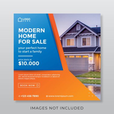 home real estate property square banner for social media