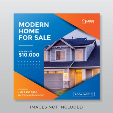 home real estate property square banner for social media