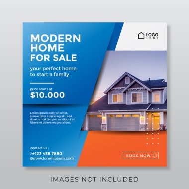 home real estate property square banner for social media