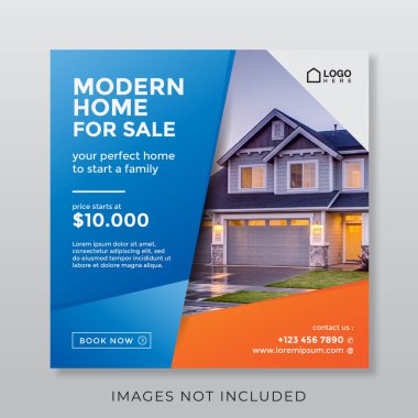 home real estate property square banner for social media