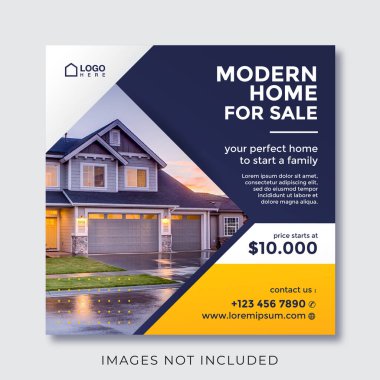 home real estate property square banner for social media