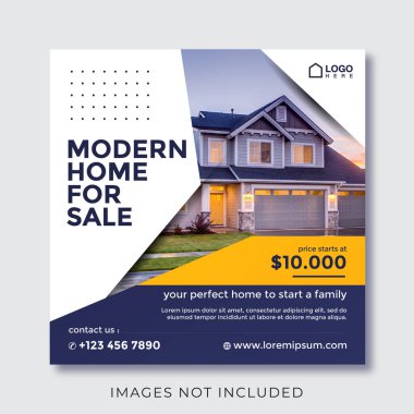 home real estate property square banner for social media