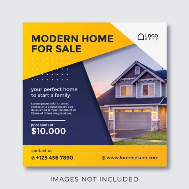 home real estate property square banner for social media