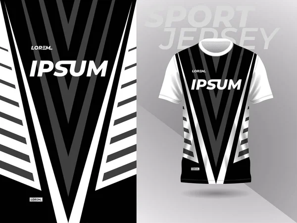 stock vector black white shirt sport jersey mockup template design for soccer, football, racing, gaming, motocross, cycling, and running