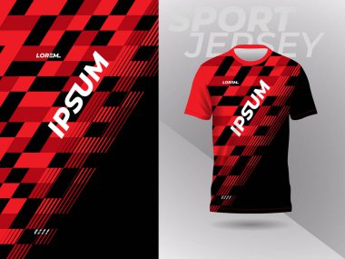 Kırmızı siyah forma spor modeli futbol, futbol, yarış, oyun, motokros, bisiklet ve koşu için tasarım 