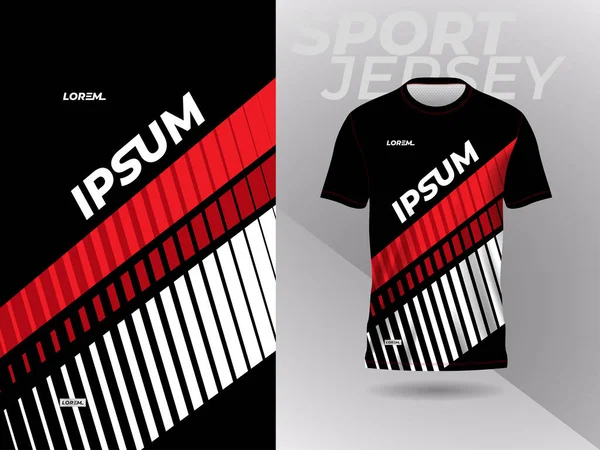Modèle Maquette Maillot Sport Chemise Noire Rouge Pour Football Football — Image vectorielle