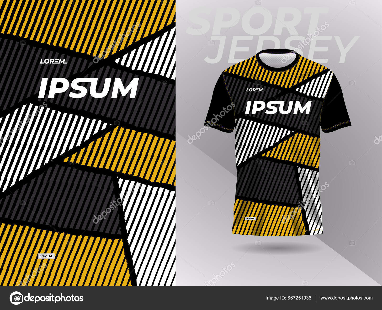 Premium Vector  Yellow and black soccer football jersey design