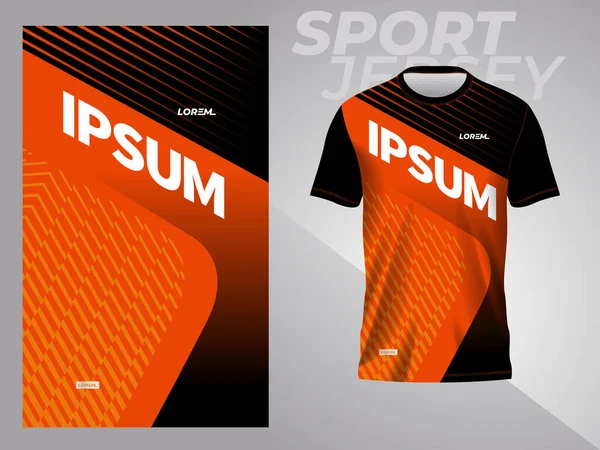 stock vector orange and black sport jersey pattern with mockup template design