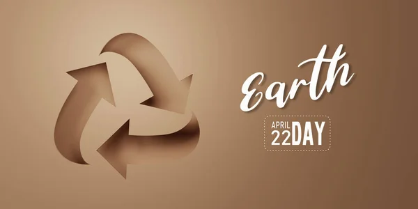Görüntüleme Kahverengi Arkaplandaki Eko Kağıt Kesimini Geri Dönüştür Dünya Günü — Stok fotoğraf
