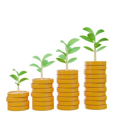Büyüyen Para - Madeni Paralara Bitki - Maliye ve Yatırım Konsepti