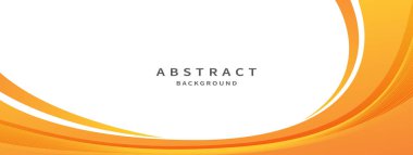 Soyut turuncu pankart arka planı. Dinamik eğri şekilli grafik tasarım pankart şablonu