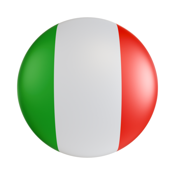 İtalya bayrağı 3d daire simgesi.