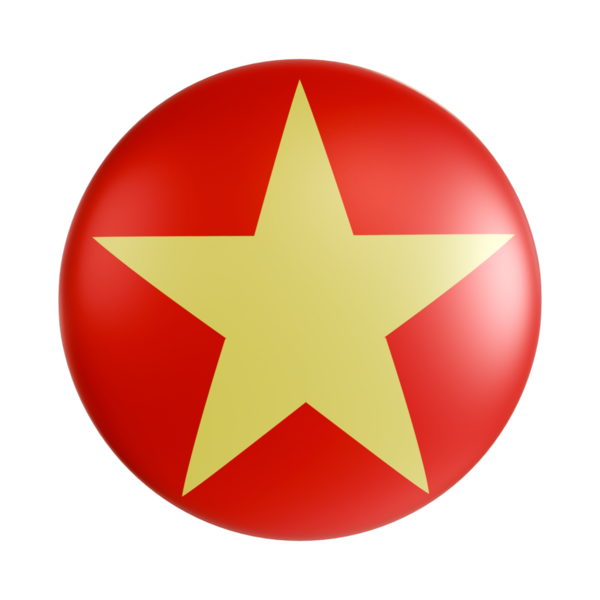 Vietnam bayrağı 3d daire simgesi.