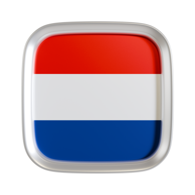Hollanda bayrağı 3d kare simgesi.