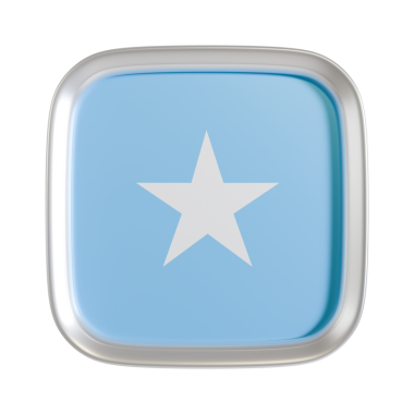 Somali bayrağı 3D kare simgesi.