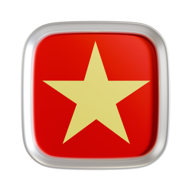 Vietnam bayrağı 3d kare simgesi.