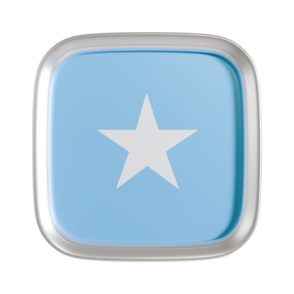 Somali bayrağı 3D kare simgesi.