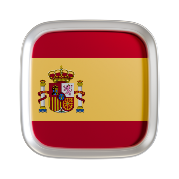 İspanya bayrağı 3d kare simgesi.