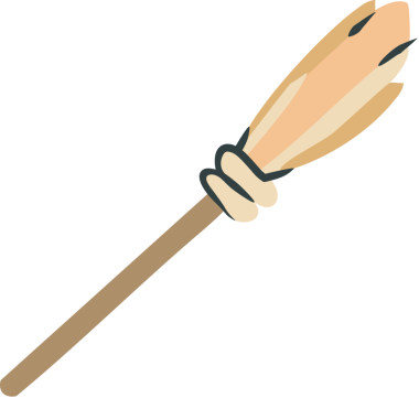 Geleneksel süpürge sapının basit bir çizimi.