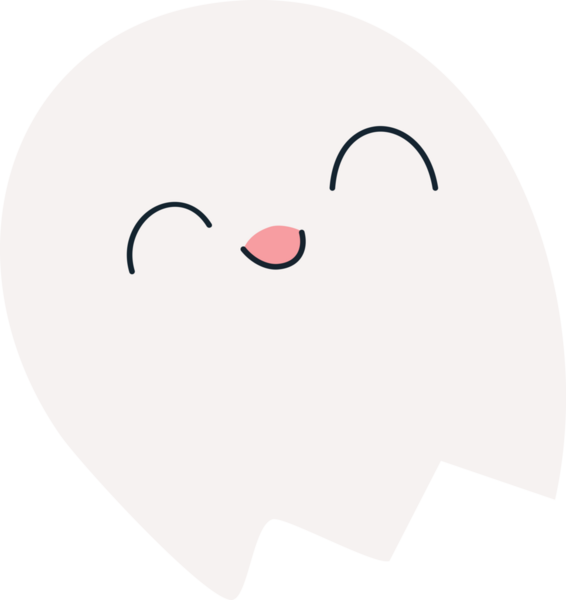 Pembe yanakları ve mutlu bir gülüşü olan büyüleyici bir çizgi film hayaleti..