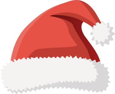 Beyaz tüylü ve ponponu olan kırmızı bir Noel Baba şapkası..