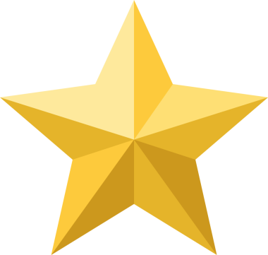 Beş köşeli parlak bir yıldız, altın bir eğimle..