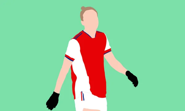 Dişi futbolcu. Minimalist tasarım