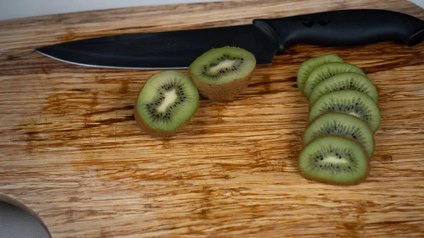 Kiwi Fruit Wooden Board — Stock Photo, Image