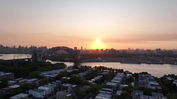 Sonnenuntergang New York City Skyline — Stockvideo