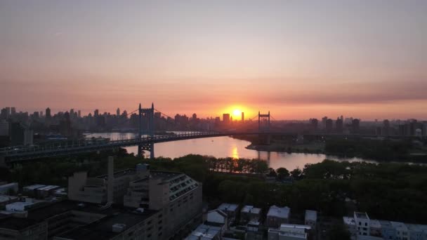 Sunset New York City Skyline — Vídeo de Stock