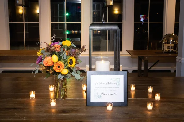 Ein Hochzeitsempfang Mit Kerzen — Stockfoto