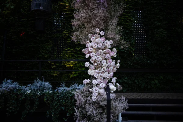 Flores Blancas Boda Sobre Fondo Negro — Foto de Stock