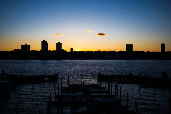 Zachód Słońca Nowym Jorku Usa — Zdjęcie stockowe