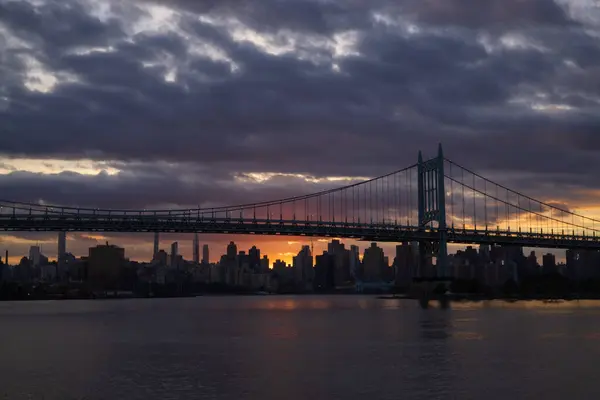 Most Roberta Kennedy Ego Zachodzie Słońca Nowy Jork Usa — Zdjęcie stockowe