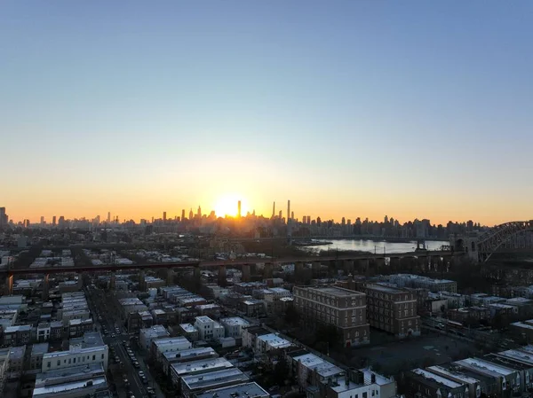 Blick Auf Manhattan Vom Brooklyn Park New York Usa — Stockfoto
