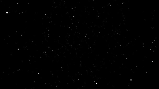 Бесконечные Белые Круглые Частицы Внешнее Пространство Черный Фон Анимационный Визуальный — стоковое видео