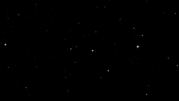 Blikající Hvězdy Noční Obloha Vesmír Hvězdný Třpyt Blikající Hvězda Částice — Stock video