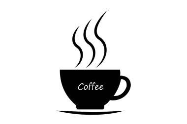 Yazılı kahveyle sade, küçük bir fincan kahve.