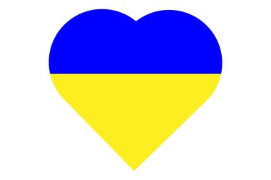 Vektör kalp Ukrayna bayrağı şeklinde