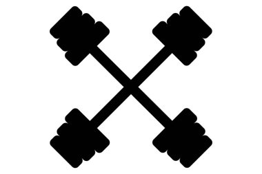 Spor salonu logosu için iki dambıl.