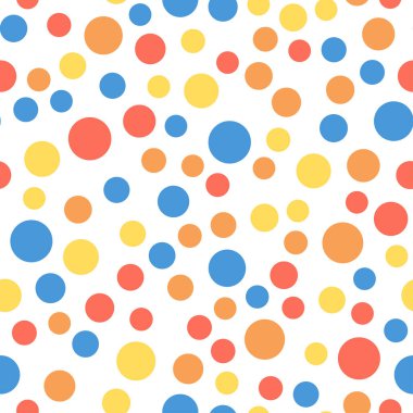 Beyaz arka planda daireler çizen kusursuz bir desen. Vektör illüstrasyonu