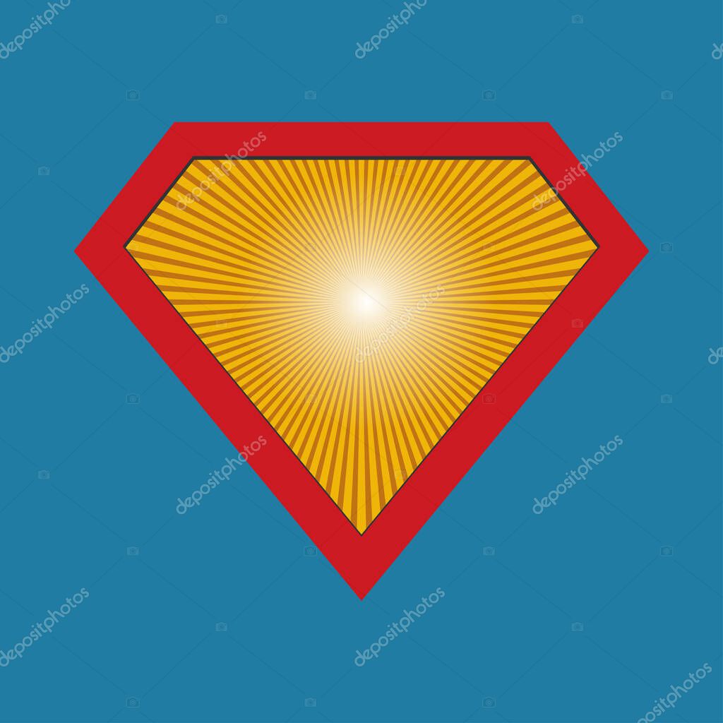 Superhero logo template on blue background