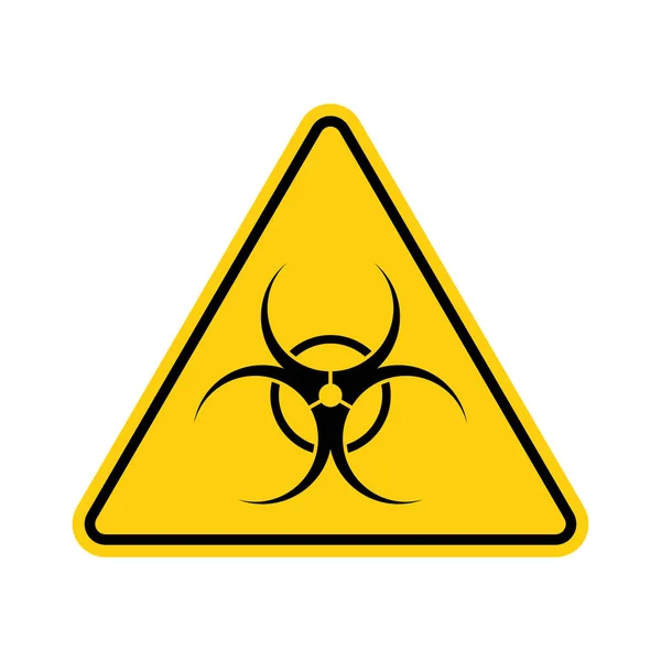 ウイルスの警告サイン 白い背景に単離されたバイオハザードアイコンベクトル — ストックベクタ